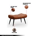 Ver imagem 3 de Puff Decorativo Sala de Estar Pés Palito Letty PU Nozes G19 - Gran Belo