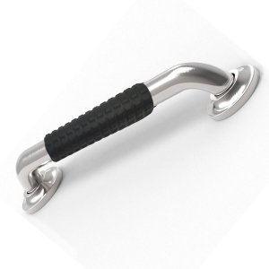 Barra de Apoio 30cm Inox Superficie Antiderrapante Idoso Cadeirante Gestante Criança Casa Banheiro B