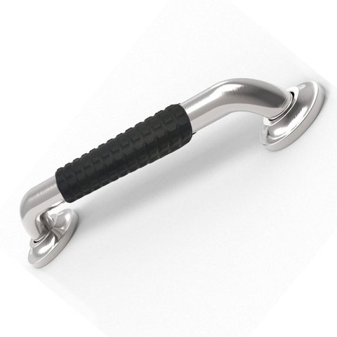 Barra de Apoio 30cm Inox Superficie Antiderrapante Idoso Cadeirante Gestante Criança Casa Banheiro B
