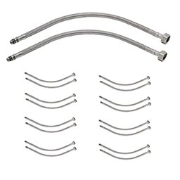 Engate Rabicho Monocomando Misturador 80cm Kit 8 Unidades Par Flexivel Mangueira Agua Quente Fria Ba - 1