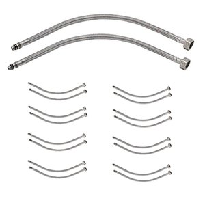 Engate Rabicho Monocomando Misturador 80cm Kit 8 Unidades Par Flexivel Mangueira Agua Quente Fria Ba