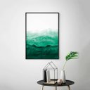 Ver imagem 1 de Quadro Abstrato Verde - Moldura Caixa + Foam + Vidro em Vários Tamanhos - Artfine