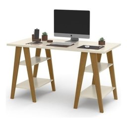 Escrivaninha Mesa Cavalete Escritório Estudo Trabalho - Off White - 2