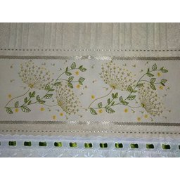 Toalhas Bordadas Banho e Rosto. Dente de Leão. Cor: Bege Dohler Artesanalle - 3
