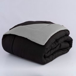 Jogo de Cama com 6 Peças Aconchego Casa Dona Dupla Face Casal Queen Preto e Cinza - 3