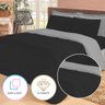 Jogo de Cama com 6 Peças Aconchego Casa Dona Dupla Face Casal Queen Preto e Cinza - 2