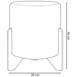 Puff Confortável Redondo para Sala Eloah Suede Cores Pé Castanho - 4