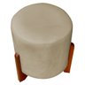 Puff Confortável Redondo para Sala Eloah Suede Cores Pé Castanho - 3