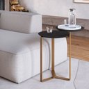 Ver imagem 3 de Mesa Lateral Base Dourada - Nero