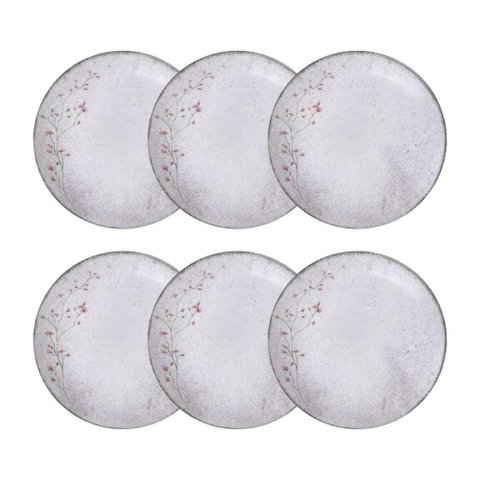 Conjunto 6 Pratos Fundos 21cm Porcelana Floralis Tramontina