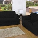 Ver imagem 1 de Capa de Sofá Casa Dona 21 Elásticos Preto