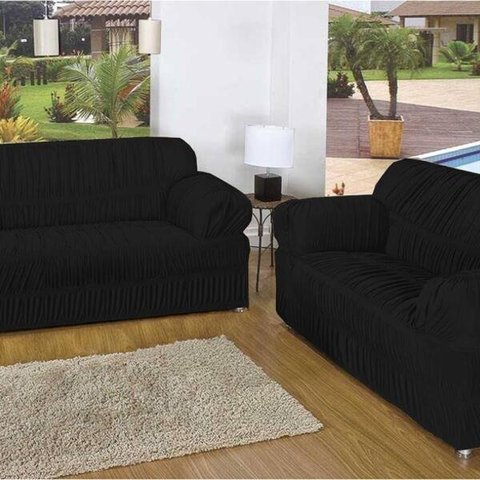 Capa de Sofá Casa Dona 21 Elásticos Preto