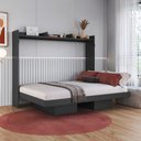 Ver imagem 1 de Cama Casal Hanover Articulável Horizontal 2 Prateleiras Grafite - Art In Móveis
