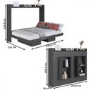 Ver imagem 4 de Cama Casal Hanover Articulável Horizontal 2 Prateleiras Grafite - Art In Móveis