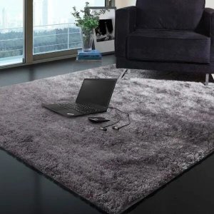 Tapete Social Felpudo Macio Casa Dona 150x200cm Cinza