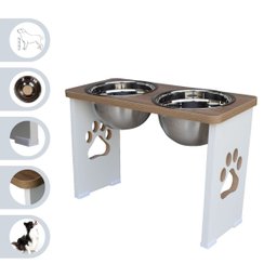 Comedouro Elevado Duplo Pet Cachorro Grande Mdf - 30 Cm - 1
