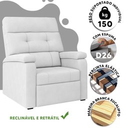 Poltrona do Papai Reclinável Branco Corino Luanda Simbal - 2 Poltrona do Papai Reclinável Branco Corino Luanda Simbal - 2