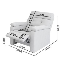 Poltrona do Papai Reclinável Branco Corino Luanda Simbal - 4 Poltrona do Papai Reclinável Branco Corino Luanda Simbal - 4