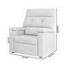 Poltrona do Papai Reclinável Branco Corino Luanda Simbal - 3