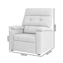 Poltrona do Papai Reclinável Branco Corino Luanda Simbal - 3 Poltrona do Papai Reclinável Branco Corino Luanda Simbal - 3