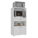 Ver imagem 2 de Balcão Multimóveis Multiuso Forno e Microondas Branco Ref. 4060g 2 Portas e 1 Gaveta
