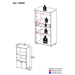 Balcão Multimóveis Multiuso Forno e Microondas Branco Ref. 4060g 2 Portas e 1 Gaveta - 4 Balcão Multimóveis Multiuso Forno e Microondas Branco Ref. 4060g 2 Portas e 1 Gaveta - 4