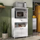 Ver imagem 1 de Balcão Multimóveis Multiuso Forno e Microondas Branco Ref. 4060g 2 Portas e 1 Gaveta