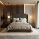 Ver imagem 1 de Cabeceira para Cama Box Estofada Persa 140cm Boucle Cinza Linha Premium Pés em Sapatas Plasticas.