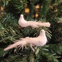 Ver imagem 3 de Kit 4 Pombinhas Branca Pena Ganso 9cm Enfeite Natal - Magizi