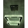 LUSTRE PENDENTE CRISTAL INOX 2 QUADRADOS LED 60W - 4