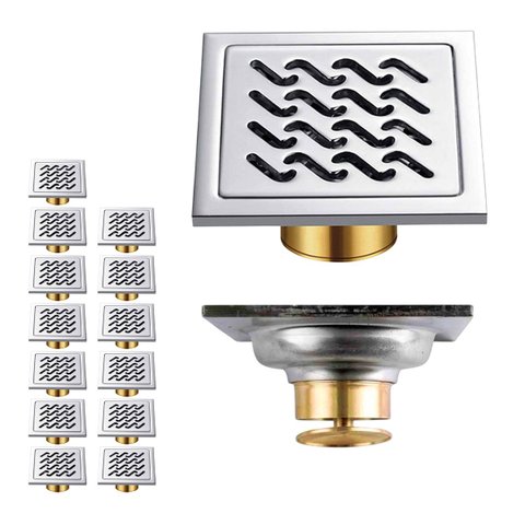 Ralo Inox Kit 13 Uni Anti Odor 10x10 Banheiro Lavabo Anti Inseto Anti Corrosao Casa Cozinha Lavandei