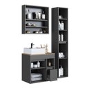 Ver imagem 5 de Conjunto Banheiro Modulado 88 cm com 3 Peças Gabinete Suspenso com Cuba Bahamas Yescasa Grafite