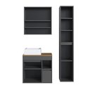 Ver imagem 4 de Conjunto Banheiro Modulado 88 cm com 3 Peças Gabinete Suspenso com Cuba Bahamas Yescasa Grafite