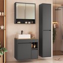 Ver imagem 1 de Conjunto Banheiro Modulado 88 cm com 3 Peças Gabinete Suspenso com Cuba Bahamas Yescasa Grafite