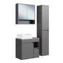 Ver imagem 2 de Conjunto Banheiro Modulado 88 cm com 3 Peças Gabinete Suspenso com Cuba Bahamas Yescasa Grafite