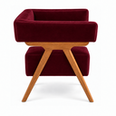 Ver imagem 5 de Poltrona Decorativa Mirela Suede Design Moderno Pés Madeira: Bordô