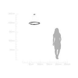 Lustre para Sala de Jantar Pendente Orbit nas Cores Cromado e Transparente com LED Integrado Bella - 2