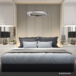 Lustre para Sala de Jantar Pendente Orbit nas Cores Cromado e Transparente com LED Integrado Bella - 5