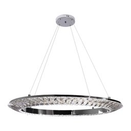 Lustre para Sala de Jantar Pendente Orbit nas Cores Cromado e Transparente com LED Integrado Bella - 9