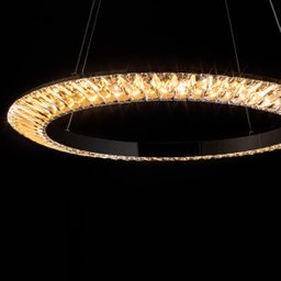 Lustre para Sala de Jantar Pendente Orbit nas Cores Cromado e Transparente com LED Integrado Bella - 8