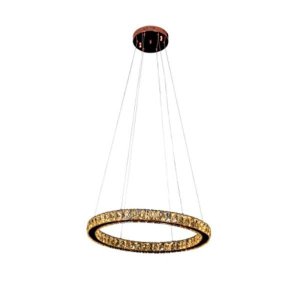 Lustre para Sala de Jantar Pendente Aura Piccola nas Cores Cobre e Champagne com LED Integrado
