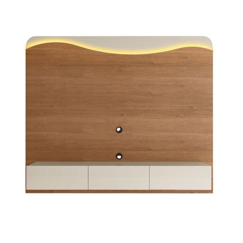 Painel para Tv até 86 Polegadas Lumiere 3 Gavetas com Led Cinamomo/off White - Artely Móveis