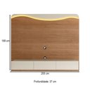 Ver imagem 4 de Painel para Tv até 86 Polegadas Lumiere 3 Gavetas com Led Cinamomo/off White - Artely Móveis