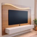 Ver imagem 2 de Painel para Tv até 86 Polegadas Lumiere 3 Gavetas com Led Cinamomo/off White - Artely Móveis