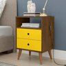 Kit 2 Mesa de Cabeceira Retrô Domus - Malbec / Amarelo - RPM Móveis - 4