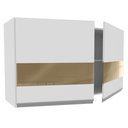 Ver imagem 4 de Armário Aéreo Glamy 100% MDF 120 cm 2 Portas Vidro Branco