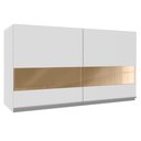Ver imagem 1 de Armário Aéreo Glamy 100% MDF 120 cm 2 Portas Vidro Branco