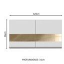 Ver imagem 7 de Armário Aéreo Glamy 100% MDF 120 cm 2 Portas Vidro Branco