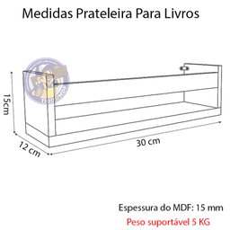 Kit 2 Prateleira para Livro 30cm Rosa Revista Infantil - 2
