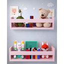 Ver imagem 1 de Kit 2 Prateleira 50cm Rosa para Livro Revista Infantil Decorativo